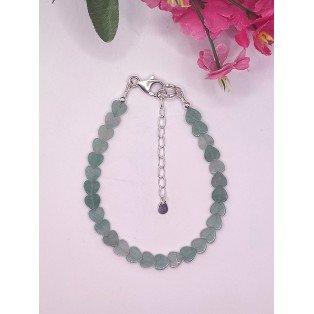 Dainty Green Aventurine Hearts Bracelet